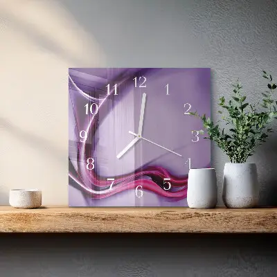 Vierkante glazen wandklok Abstractie