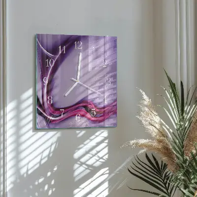 Vierkante glazen wandklok Abstractie