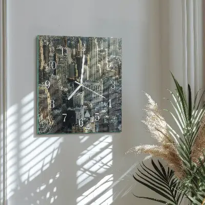Vierkante glazen wandklok Horizon