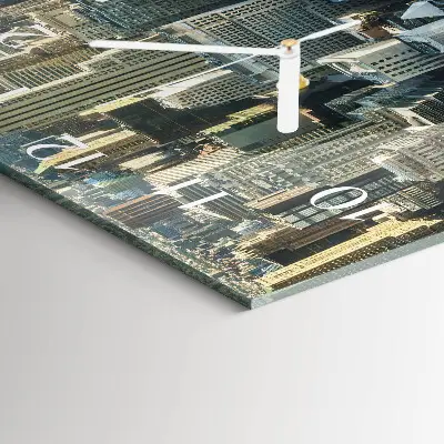 Vierkante glazen wandklok Horizon