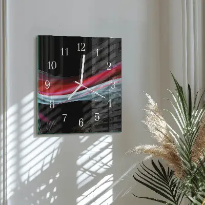 Vierkante glazen wandklok Abstractie