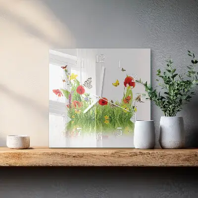 Vierkante glas klok Wei