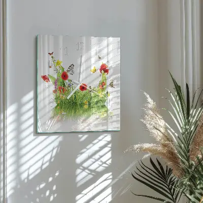 Vierkante glas klok Wei