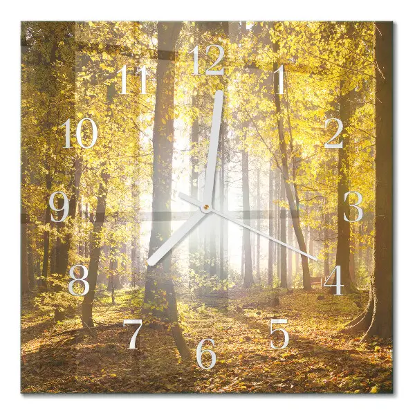 Decoratieve glazen klok vierkant De herfst in het bos