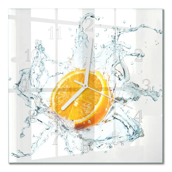 Vierkante glas klok Water