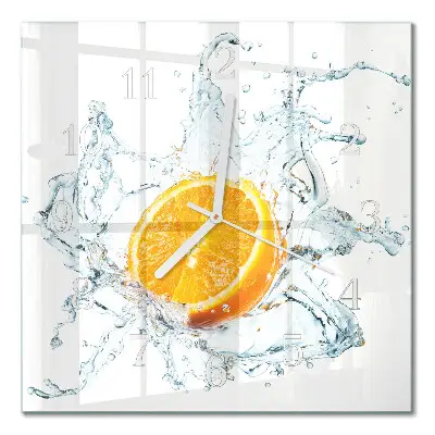 Vierkante glas klok Water