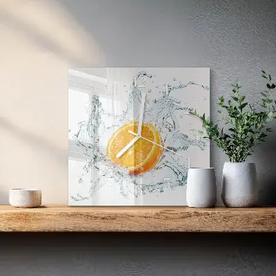 Vierkante glas klok Water
