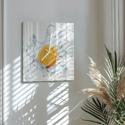 Vierkante glas klok Water