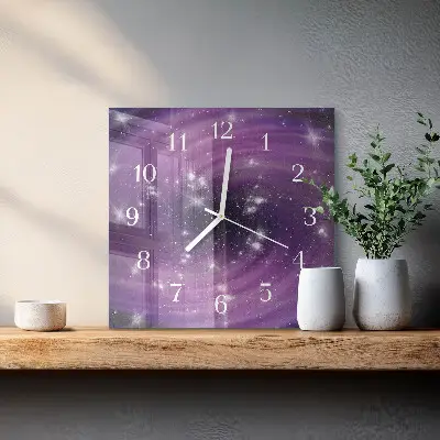 Decoratieve glazen klok vierkant Abstractie