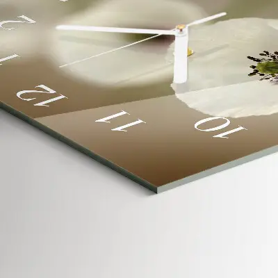 Moderne wandklok glas vierkant Papaver