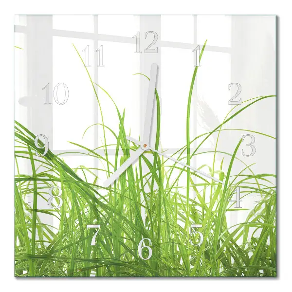 Vierkante glas klok Gras
