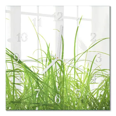 Vierkante glas klok Gras