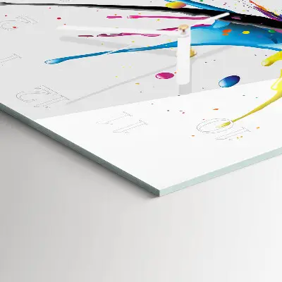 Vierkante glazen wandklok Kleur