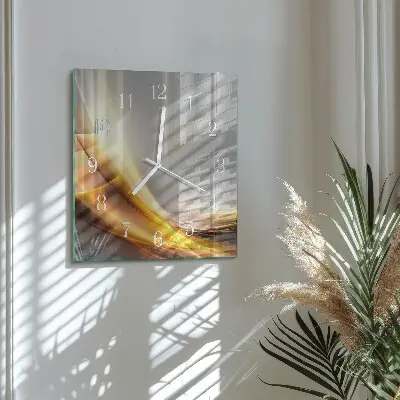 Decoratieve glazen klok vierkant Abstractie