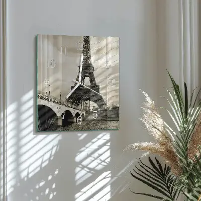 Decoratieve glazen klok vierkant Parijs