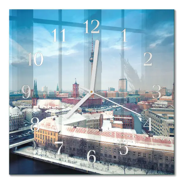 Moderne wandklok glas vierkant Winterstad