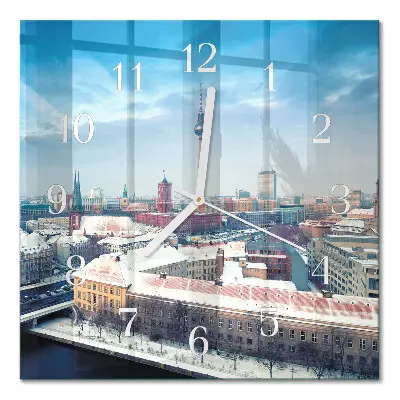 Moderne wandklok glas vierkant Winterstad