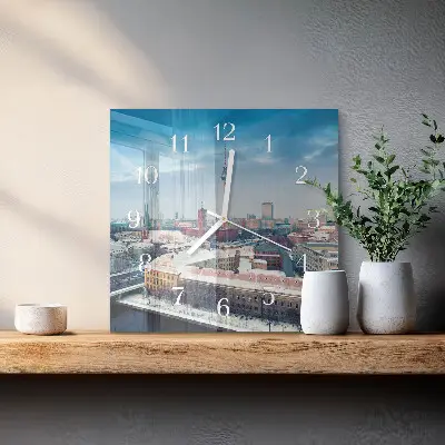 Moderne wandklok glas vierkant Winterstad