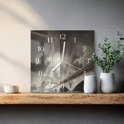 Vierkante glas klok Parijs