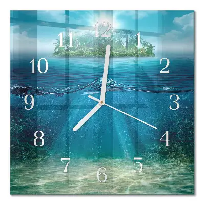 Decoratieve glazen klok vierkant Zeebedding