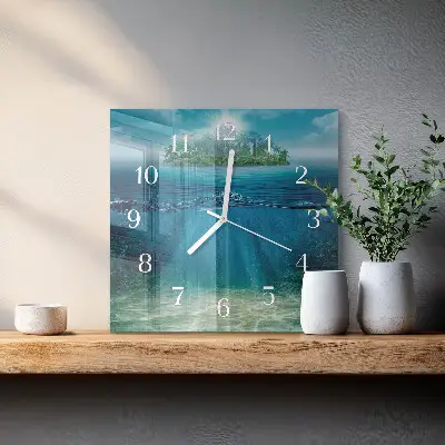Decoratieve glazen klok vierkant Zeebedding