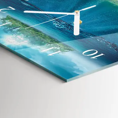 Decoratieve glazen klok vierkant Zeebedding
