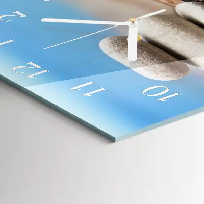 Moderne wandklok glas vierkant Stenen