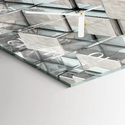 Vierkante glas klok Dobbelstenen
