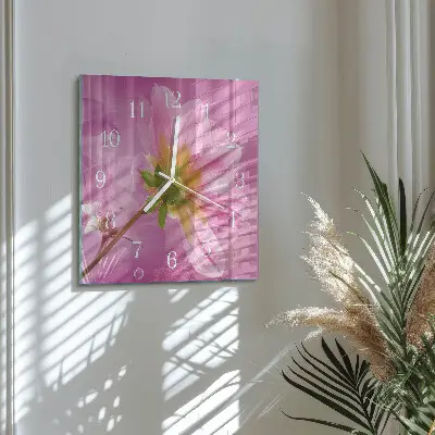 Decoratieve glazen klok vierkant Bloem