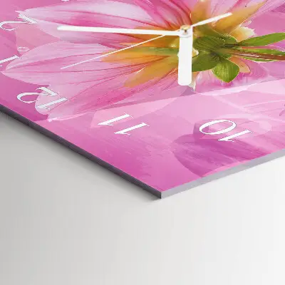 Decoratieve glazen klok vierkant Bloem
