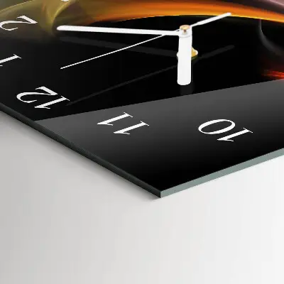 Vierkante glazen wandklok Abstractie