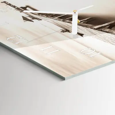 Decoratieve glazen klok vierkant Houten brug
