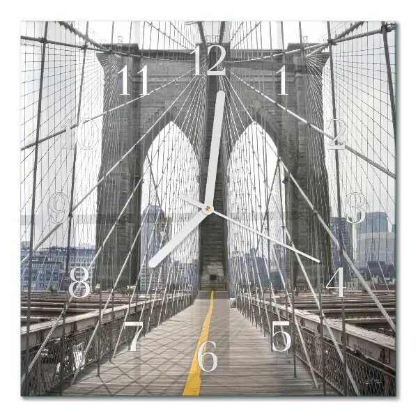 Vierkante glazen klok Brooklynbrug
