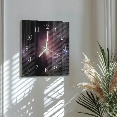 Moderne wandklok glas vierkant Kosmos