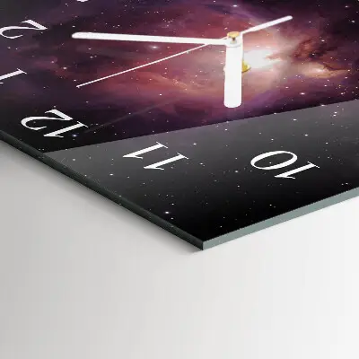 Moderne wandklok glas vierkant Kosmos