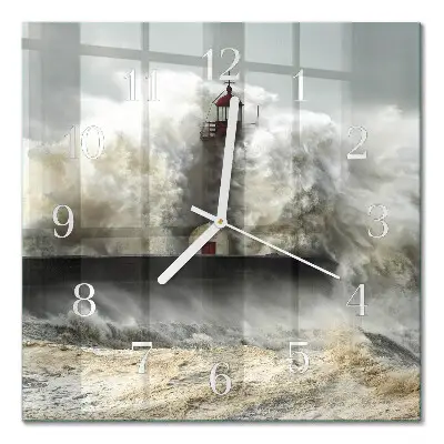 Vierkante glas klok Storm
