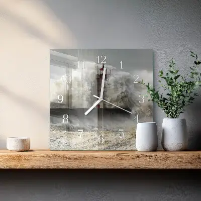 Vierkante glas klok Storm