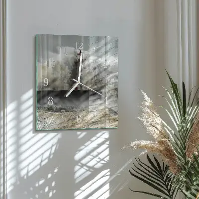 Vierkante glas klok Storm