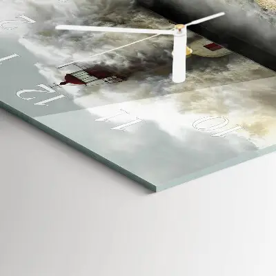 Vierkante glas klok Storm
