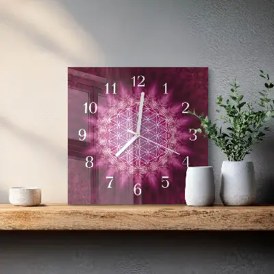 Vierkante glazen wandklok Abstractie