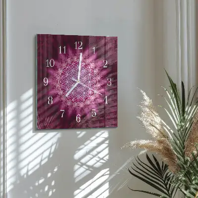 Vierkante glazen wandklok Abstractie