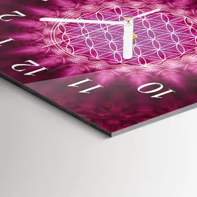 Vierkante glazen wandklok Abstractie