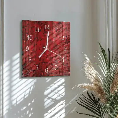 Decoratieve glazen klok vierkant Rozenblaadjes