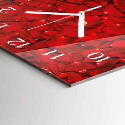 Decoratieve glazen klok vierkant Rozenblaadjes