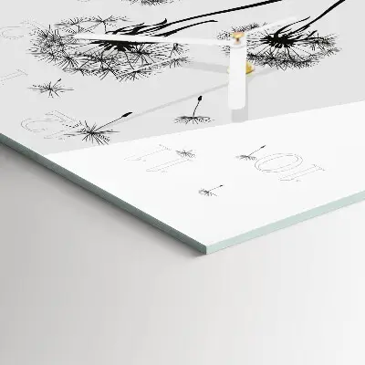 Moderne wandklok glas vierkant Paardebloem