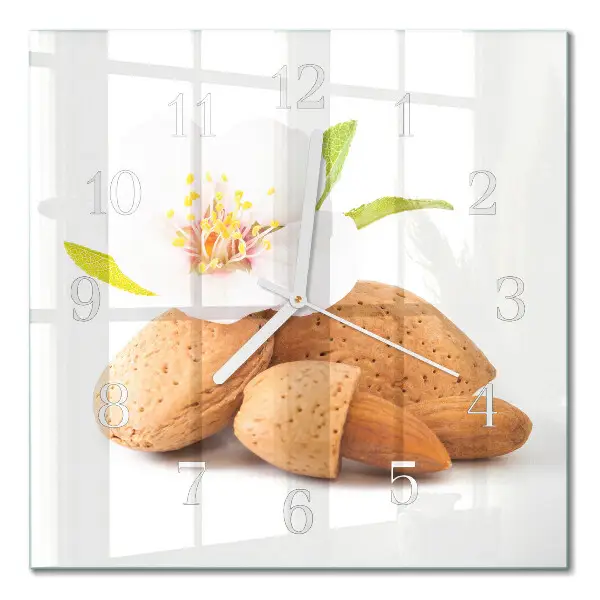 Moderne wandklok glas vierkant Amandelen