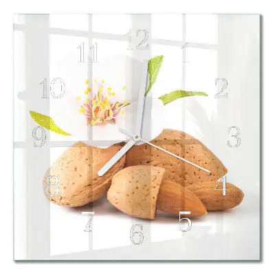 Moderne wandklok glas vierkant Amandelen