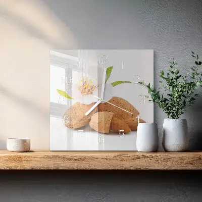 Moderne wandklok glas vierkant Amandelen