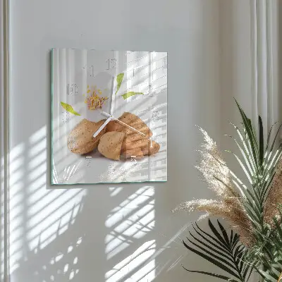 Moderne wandklok glas vierkant Amandelen