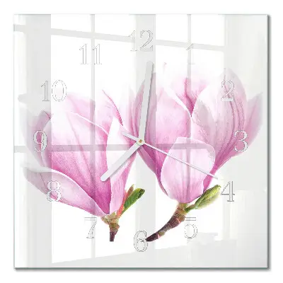 Vierkante glas klok Magnolia
